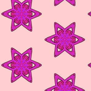 Bright Star Twinklers on Baby Pink - Medium Scale