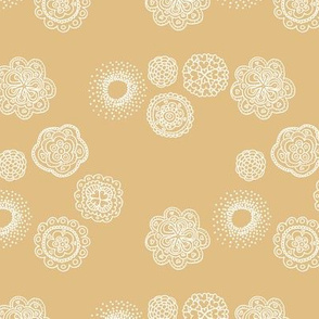 Blossom mandala abstract flower illustrations sweet romantic floral boho design spring summer ginger yellow honey white