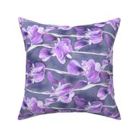 Simple Iris Pattern in Pastel Purple Rotated