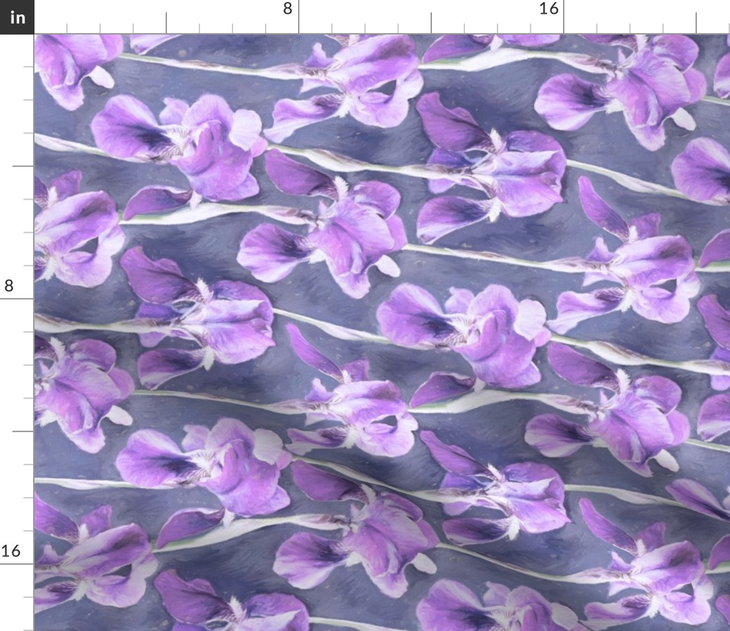 Simple Iris Pattern in Pastel Purple Rotated