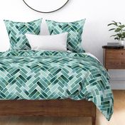 Teal Watercolor Chevron 