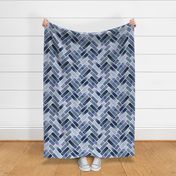 Indigo Watercolor Chevron