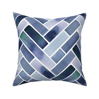 Indigo Watercolor Chevron