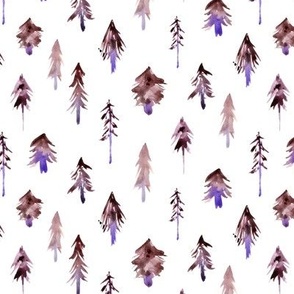 magic woodland in earthy and amethyst shades - fir trees p265-7 