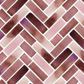 Rust and Pink Watercolor Chevron