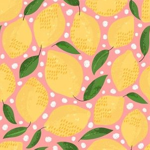 Lemons on pink