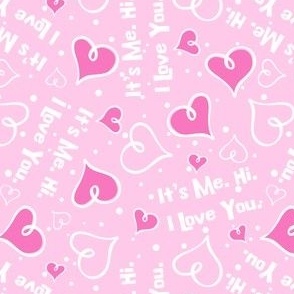 It's Me. Hit. I Love You Pink Hearts on Pink