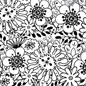 Black & White Imaginary Bouquet-XL
