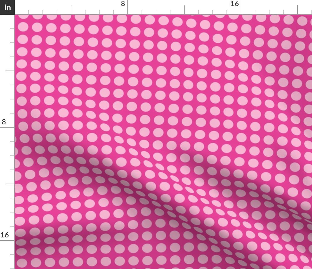 Bright Pink with Light Pink Dots