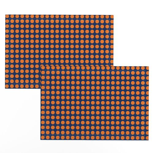 Navy with Orange Dots