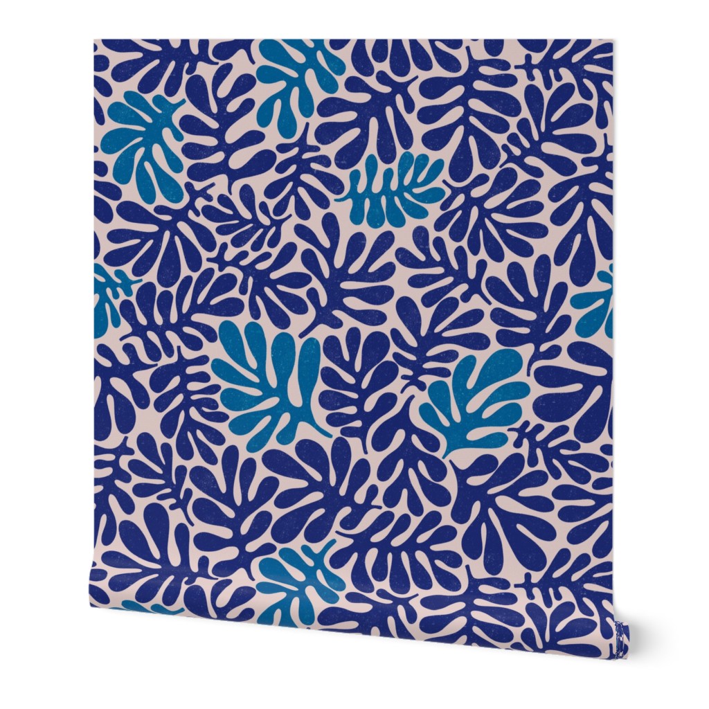 Blue Organic Leaves - large scale