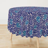 Blue Organic Leaves - large scale