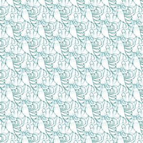 WDLD2 - Abstract Woodland Texture in Turquoise on White