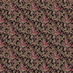 French Rose Tapestry Black Down 20%