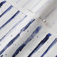 Midnight Blue Watercolor Stripes