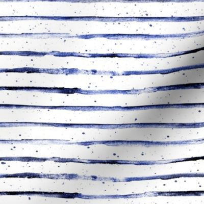 Midnight Blue Watercolor Stripes