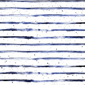 Midnight Blue Watercolor Stripes