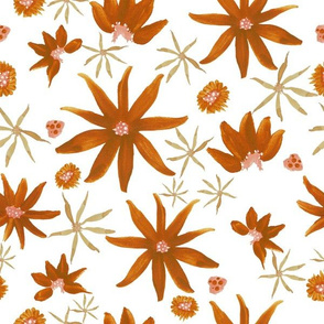 boho sunflower rust and beige large