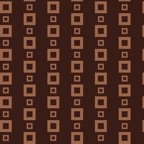 FDH1 - Medium - Floating  Doughnut Squares in Brown and Tan