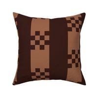 CSHB1 - Large - Art Deco Checked Stripes in Brown and Tan