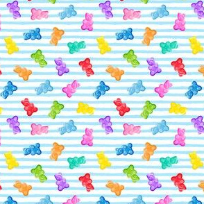 (micro scale) Gummy bears - candy - blue stripes -  C20BS