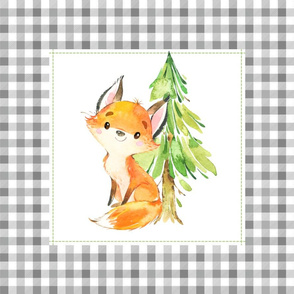 Young Forest Fox Pillow Front - Fat Quarter size