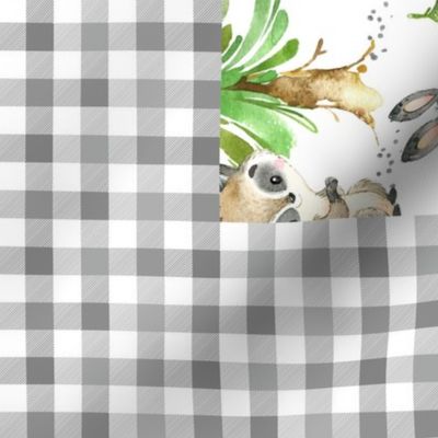 42”x36” Young Forest Blanket Panel – Kids Woodland Animals Nursery Bedding,  Bear, Wolf, Fox, Wild Pig, Bunny, Raccoon