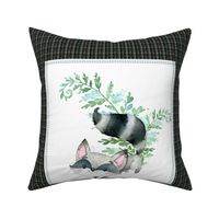 Woodland Raccoon Pillow Front - Fat Quarter size