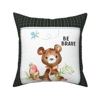 Brave Bear Pillow Front - Fat Quarter size