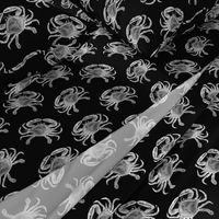 Vintage Crab Art Pattern with Black Background