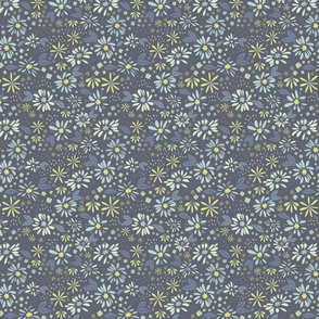 Chambray Daisies at Midnight