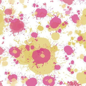 Gold and Hot Pink Splatters