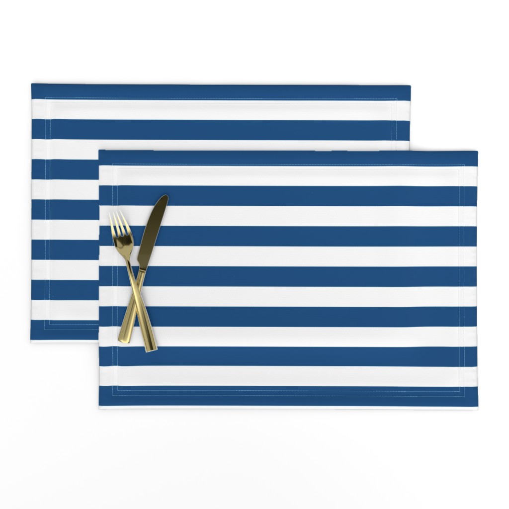 1" Classic Blue and White Stripes - Horizontal - 1 Inch / 1 In / 1in