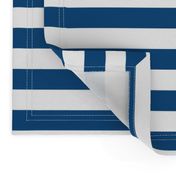 1" Classic Blue and White Stripes - Horizontal - 1 Inch / 1 In / 1in