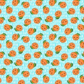 (1/2" scale) Little Cutie - Happy Oranges - summer fabric (blue) C20BS