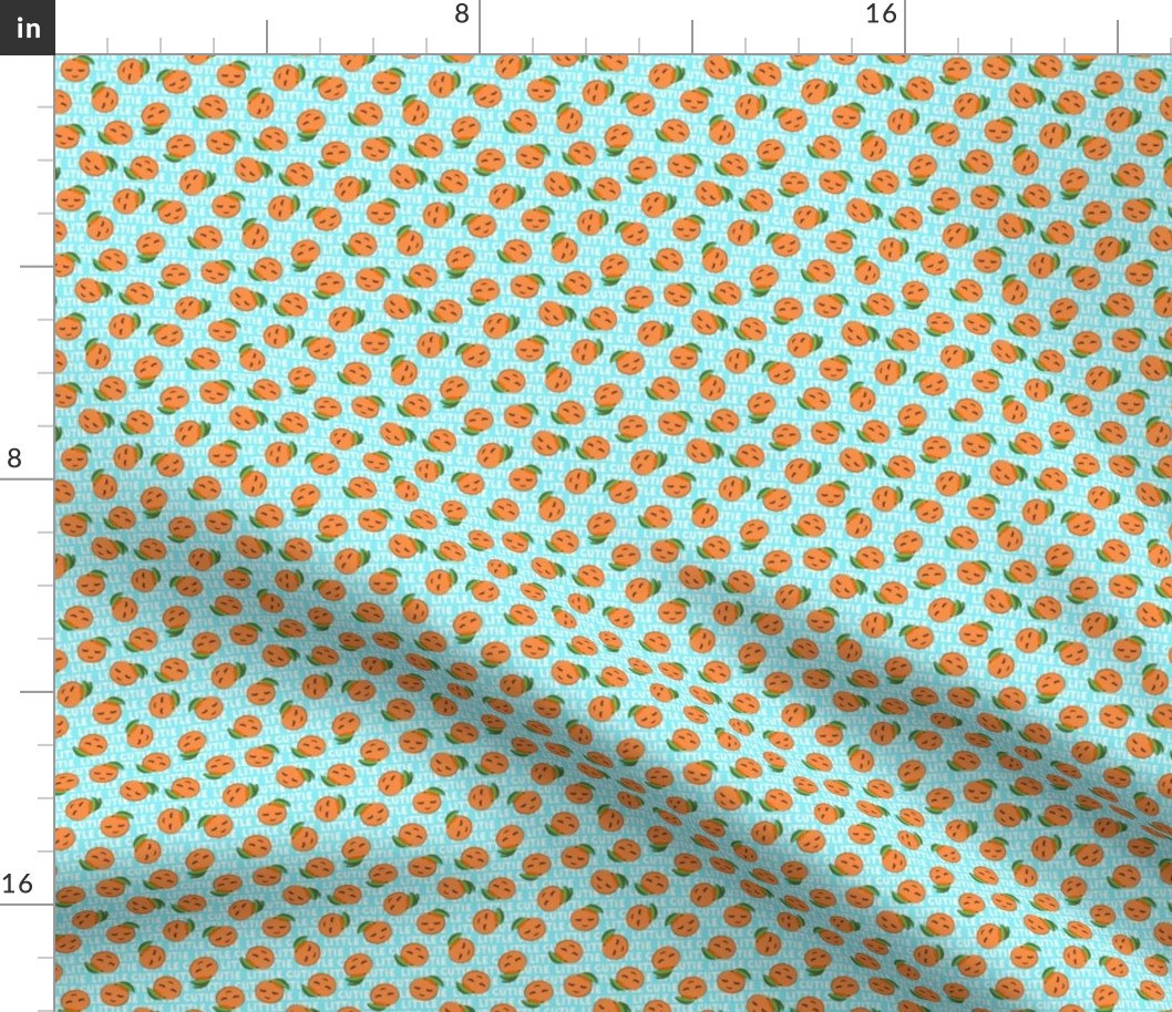 (1/2" scale) Little Cutie - Happy Oranges - summer fabric (blue) C20BS