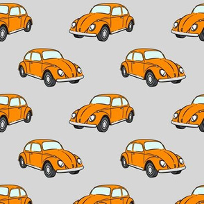 orange bugs -  beetle car (grey) retro - C20BS