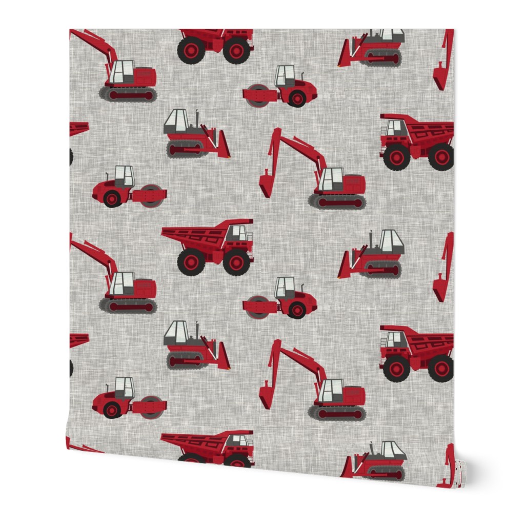 (large scale) construction truck - red on grey - C20BS