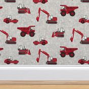 (large scale) construction truck - red on grey - C20BS