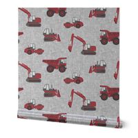 (large scale) construction truck - red on grey - C20BS