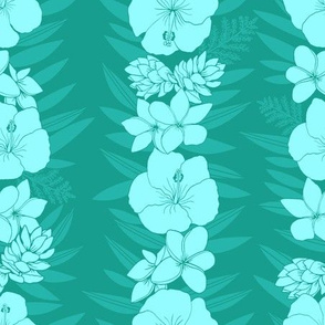 Lei po'o in teal