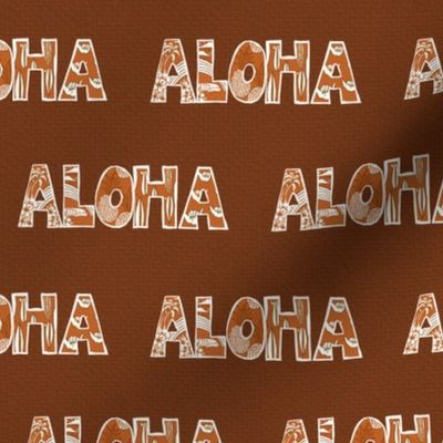 Aloha art on brown