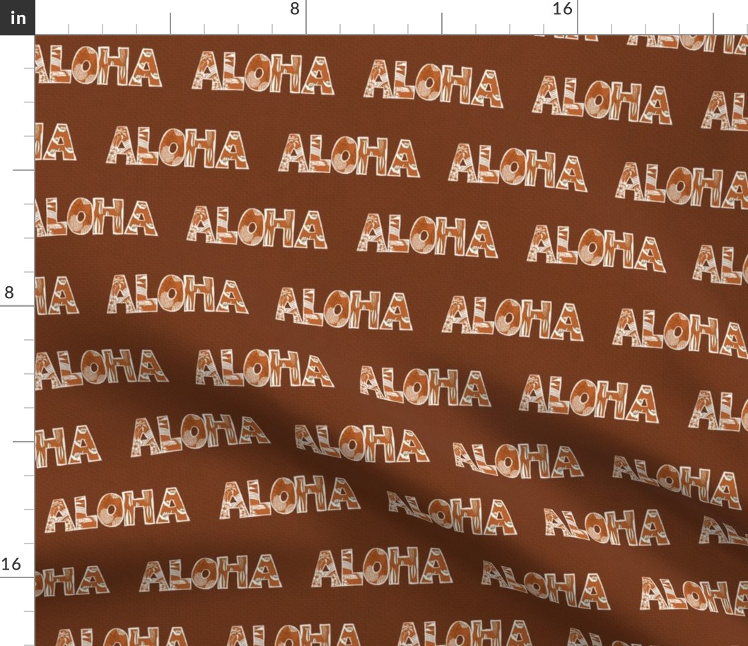 Aloha art on brown