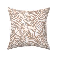 Palm frond tiger stripes on white