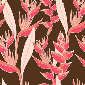 Heliconia paradise bright on brown