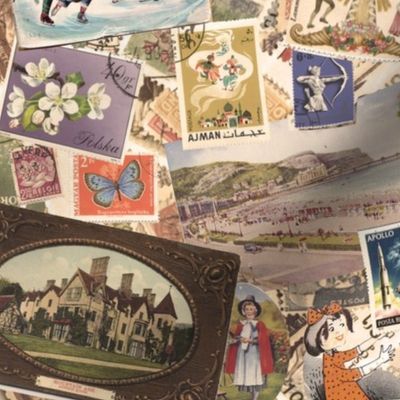 Old stamps, postcards & magazines