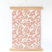 Bushland Spring no.2  - white on blush beige, medium 