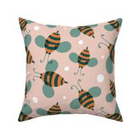 Bee Happy - Blush Pink Large Scale