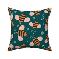 Bee Happy - Teal Large Scale