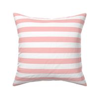 1" Blush Pink and White Stripes - Horizontal - 1 Inch / 1 In / 1in